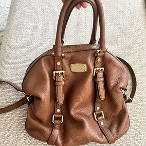 Michael Kors camel pebbled leather handbag